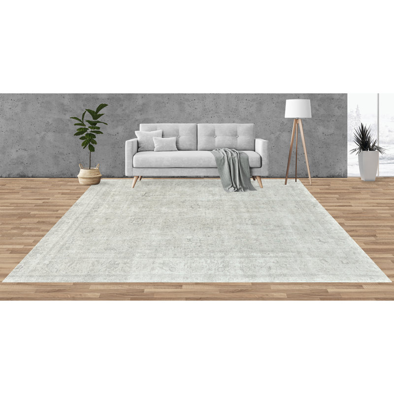 ZIVNVIZIGWH00 Wool Area Rug in White, Rectangle 10' x 14'