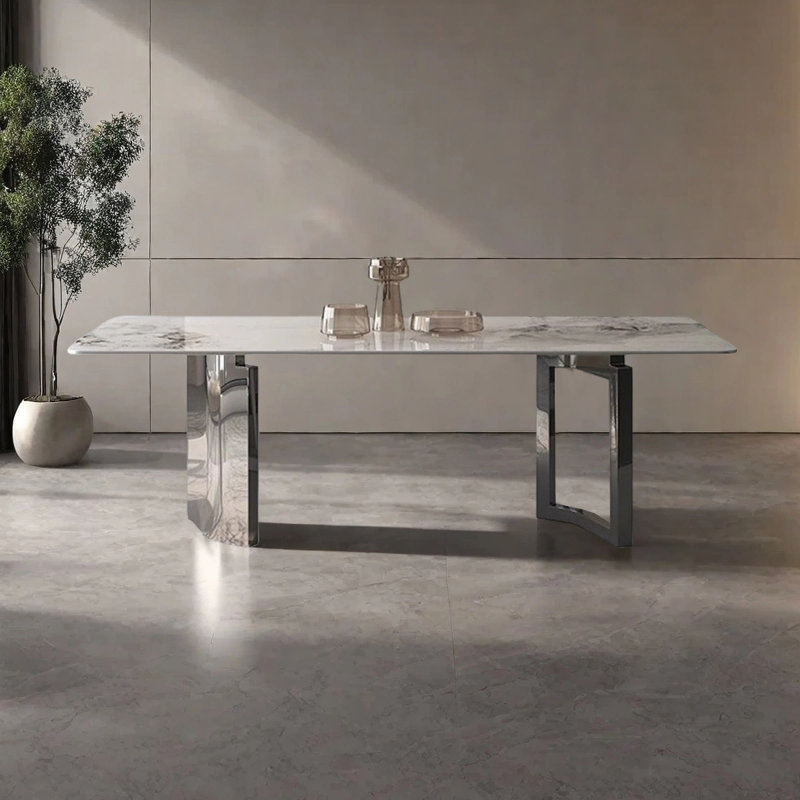 Table de salle à manger moderne de luxe, H 29,53 po x L 86,61 po x l 43,31 po