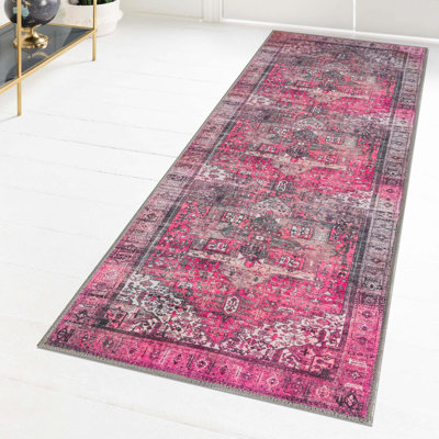 Tapis transitionnel de couleur rose-noir