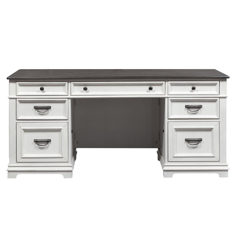 Colburn Jr. Executive Desk w/ Locking File Storage Drawers