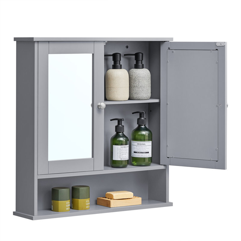 Refoel Bathroom Cabinet, Dove Grey, 58.50cm H x 56.5cm W x 13cm D