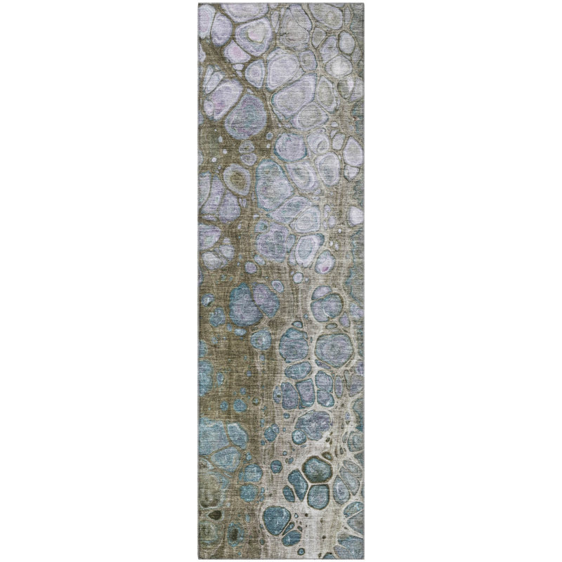 Premium Machine Washable Mayfield AMF1940 Abstract Rug, Runner 2'3" x 7'6"