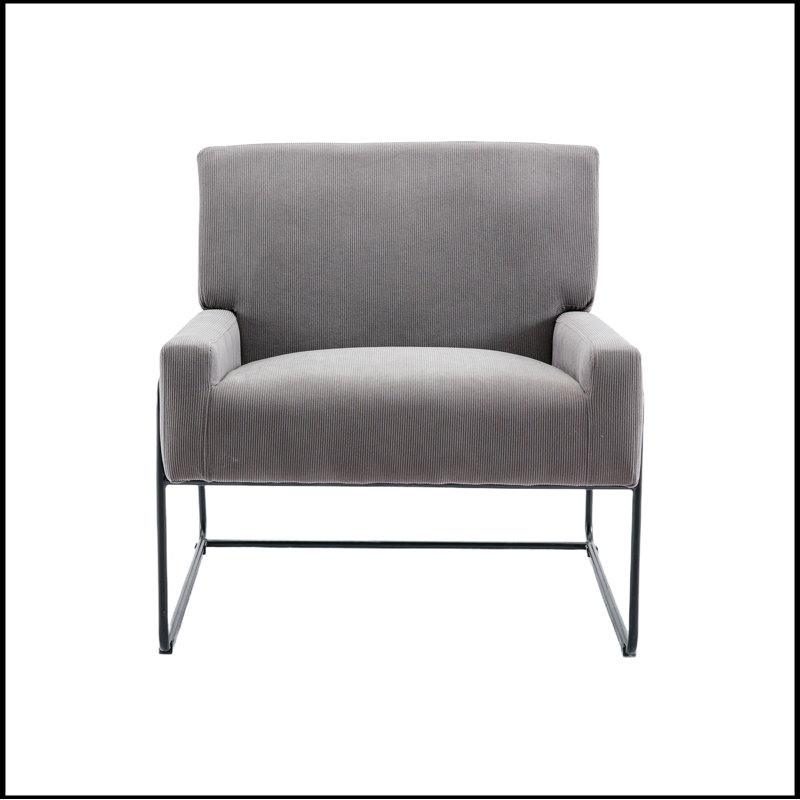 Lopardo Waiting Room Chair with Metal Frame, 100% Polyester Gray