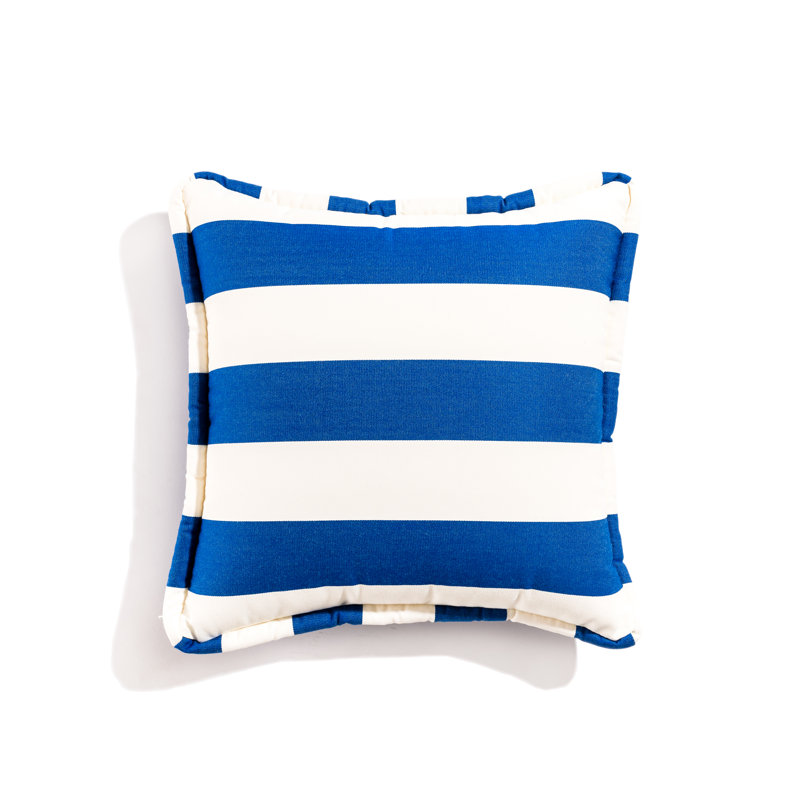 Coussin The Euro, Rayures bleues, H 18 po x l 18 po