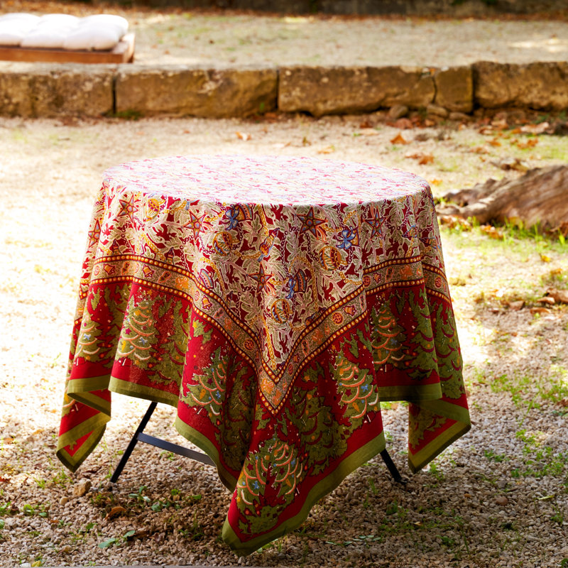 Liller Red/Green/Orange Tablecloth - Square, 71" x 71"