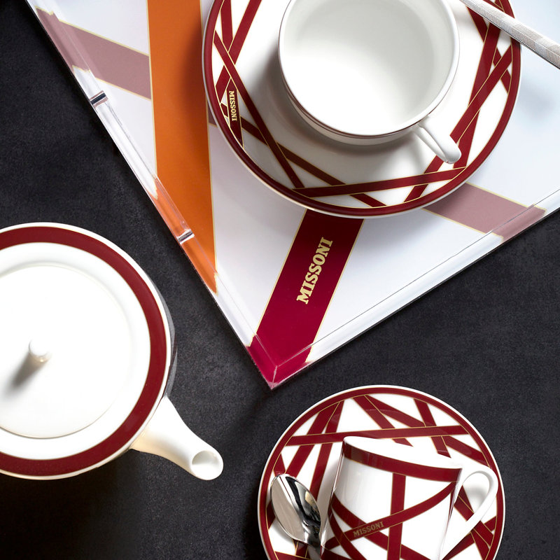 Missoni Dessert Plate Nastri Bordeaux Set 2 Pcs. Diam. 8.5"