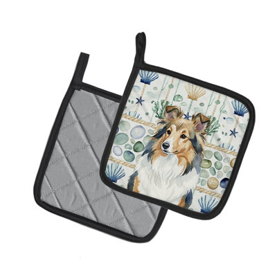 Paire de poignées en verre Sable Sheltie