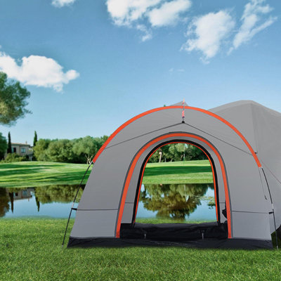 SUV Camping Tent, 8'-8' SUV Tent Attachment For Camping With Rain Layer And Carry Bag, Pu2000mm Double Layer Truck Tent, Accommodate 6-8 Person, Rear Tent For Van Hatch Tailgate