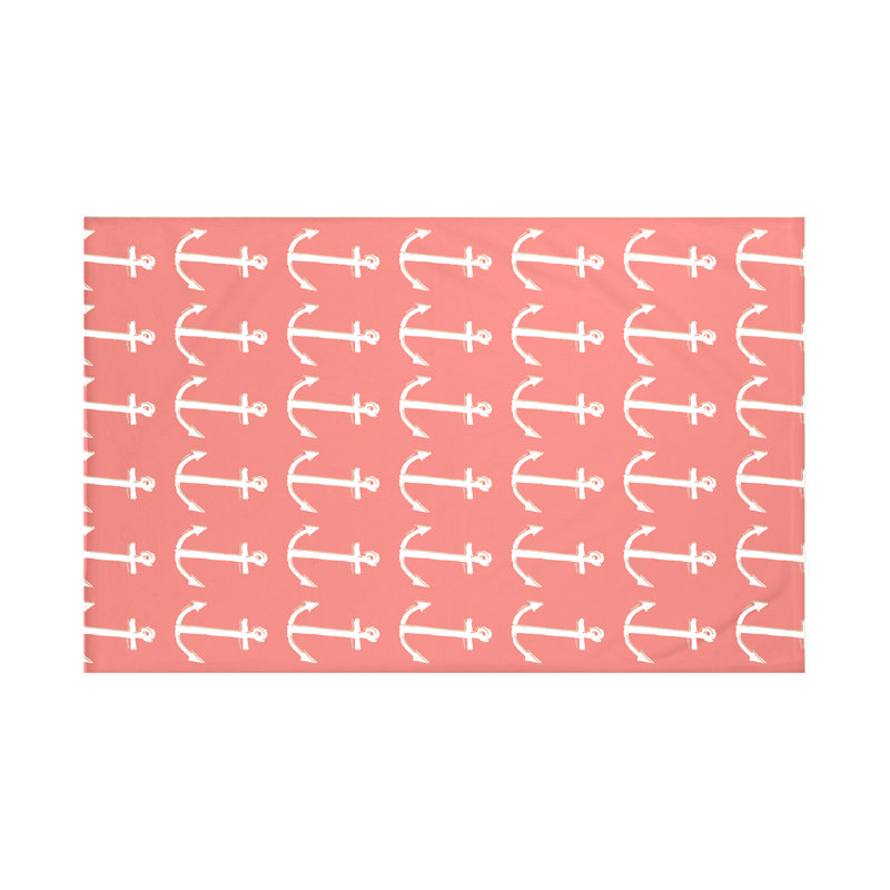 Jeté Anchors, L 50 po x l 60 po, Graine (corail / taupe)