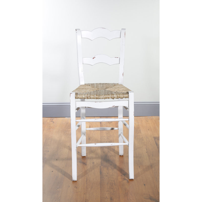 Dempsy Gallien 47" Bar Stool, Distressed White