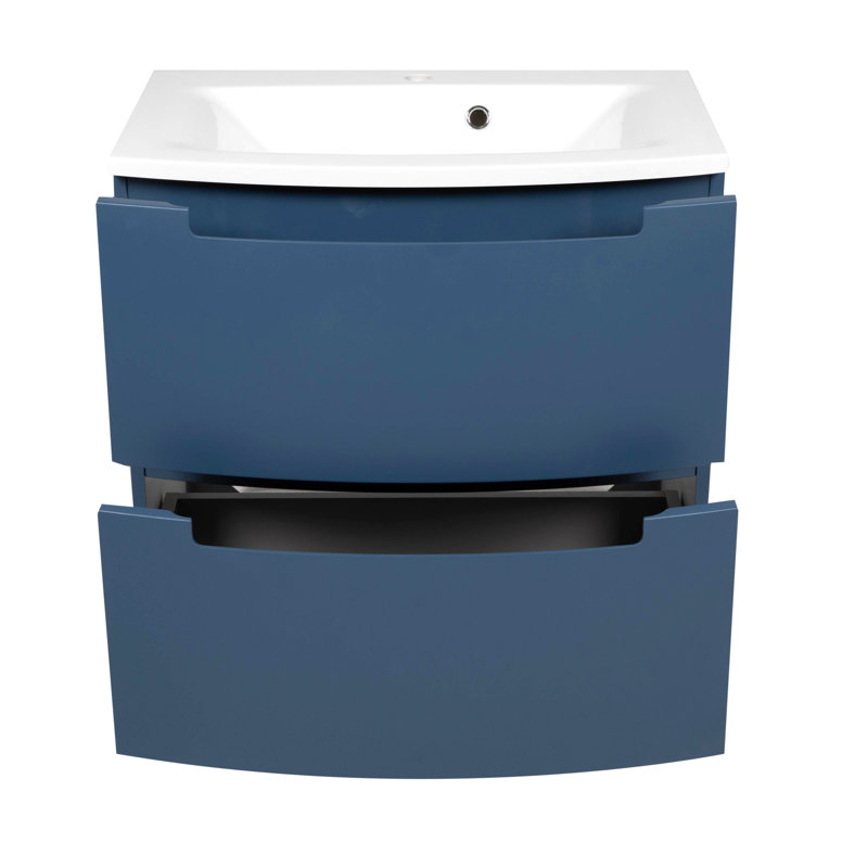 Meuble-lavabo simple avec plateau Otavious 39,3 po, Bleu mat