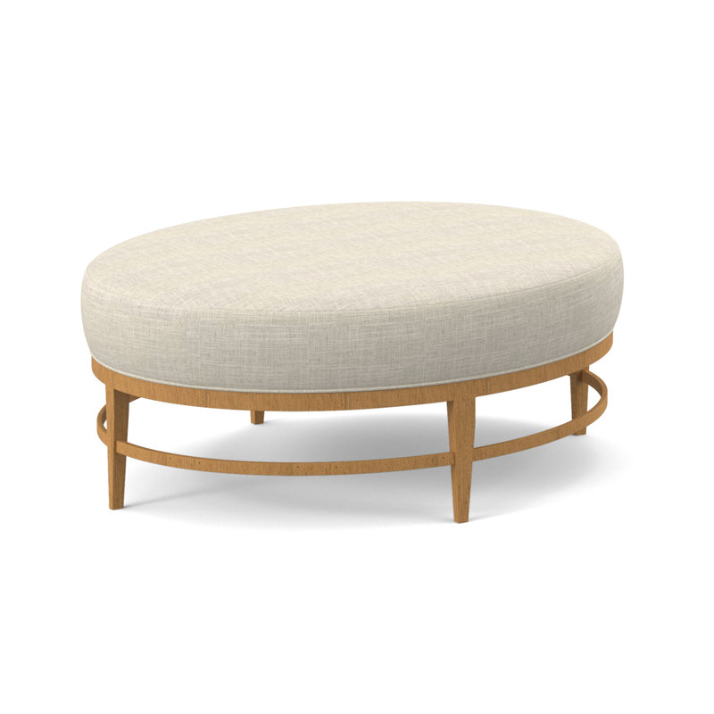 Elliptic Oval Ottoman, Amber, Venice Navy 100% Polyester