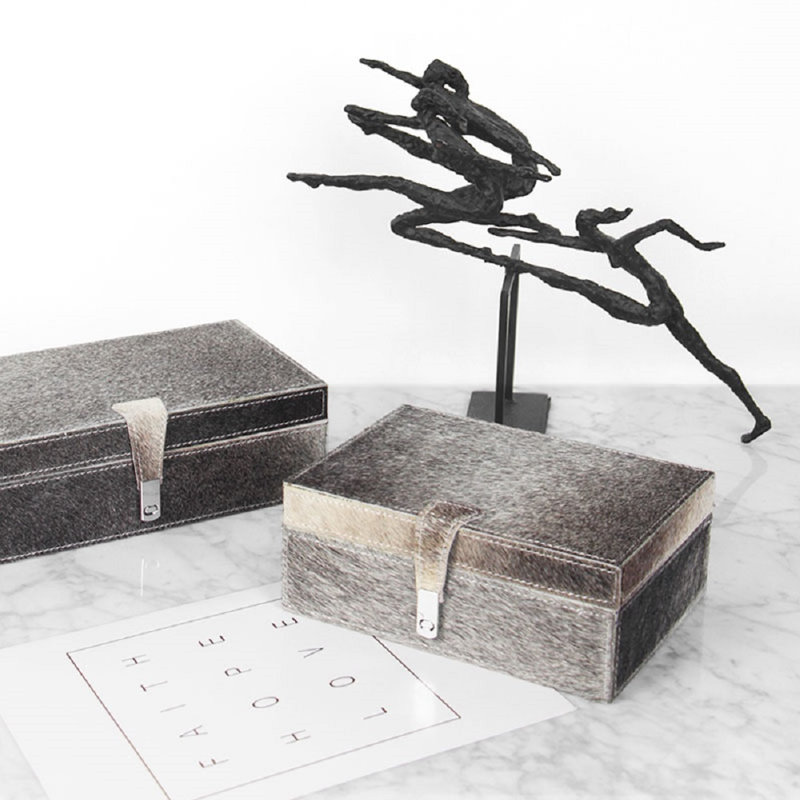 Boîte à bijoux en tissu à fourrure