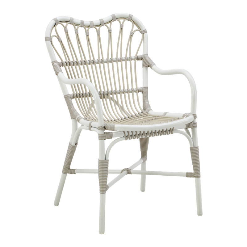 Margret Outdoor Dining Armchair, Dove White