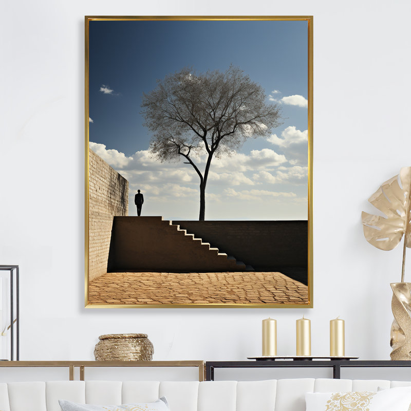 Minimalisme, Cadre flottant doré, H 32 po x l 16 po x P 1 po