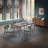 63" Bevis Rectangular Dining Table, Engineered Stone Top & Walnut Finish