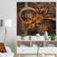 Abstrait art mural sur toile, impression fractale orange foncé - Fleur fractale orange foncé-35109496-35109497