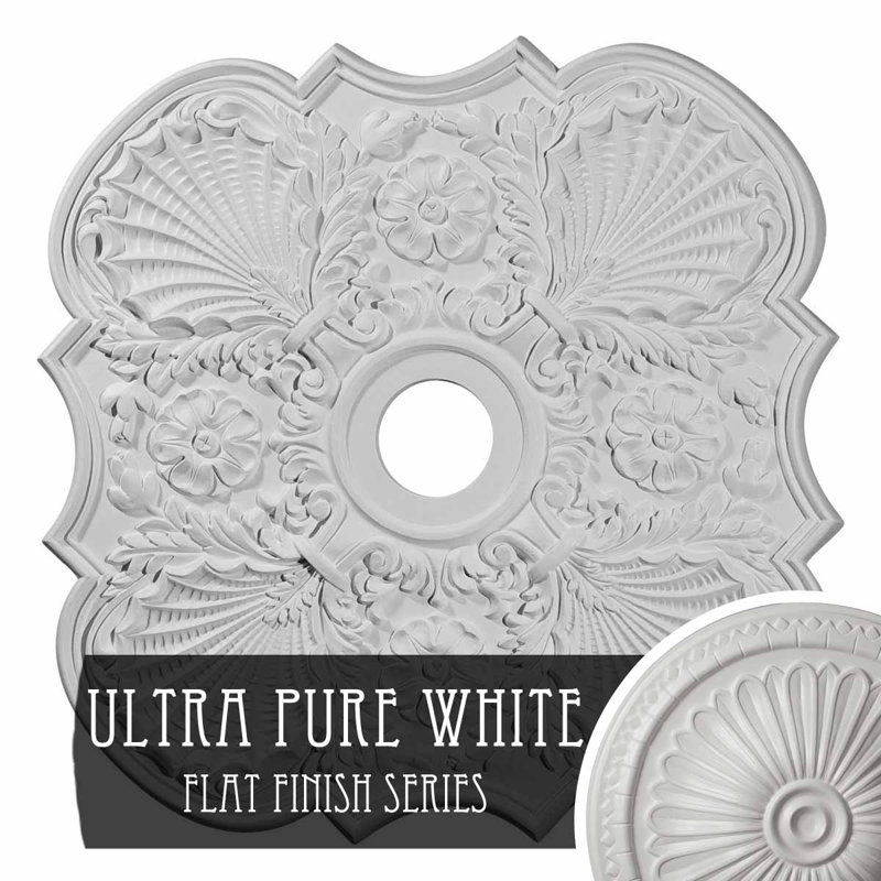 Médaillon Endurathane Flower, Blanc ultra pur