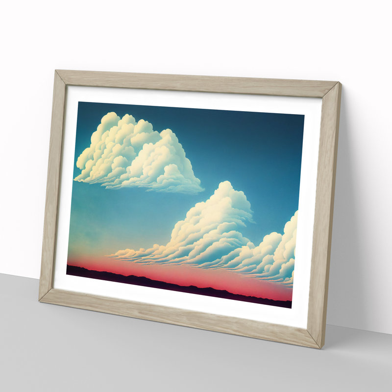 Unbelievable Clouds - Framed Print, 46cm H x 64cm W x 2cm D, Oak