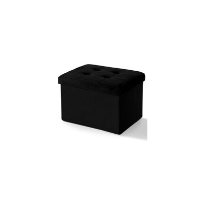 Storage Ottoman Folding Foot Stool Velvet Ottoman Foot Rest with Padded Modern Ottoman