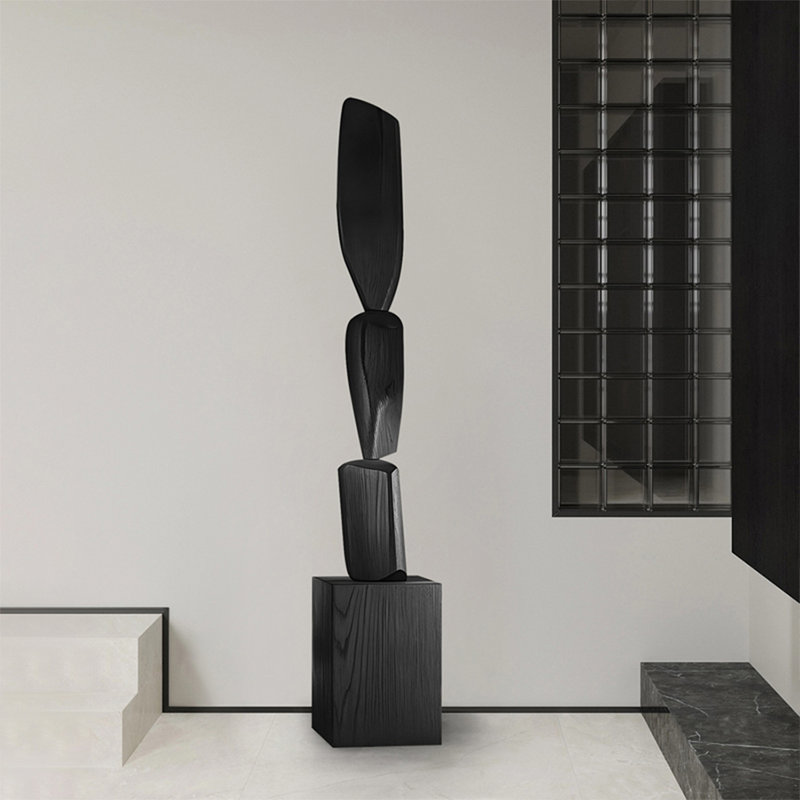 Autre objet décoratif noir et géométrique en bois massif