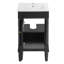 Armoire de salle de bain de style français 18 po avec rangement, solution pour petit espace avec lavabo en céramique, tablette réglable, charnières à fermeture en douceur