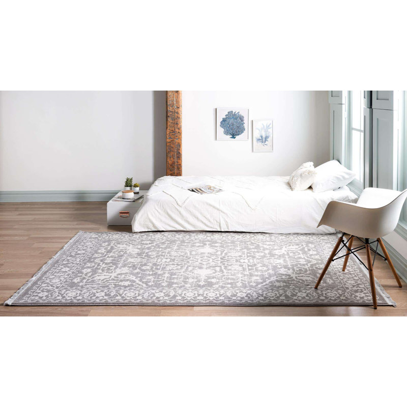 Folkeste Oriental Area Rug, Rectangle 8' x 10', Gray