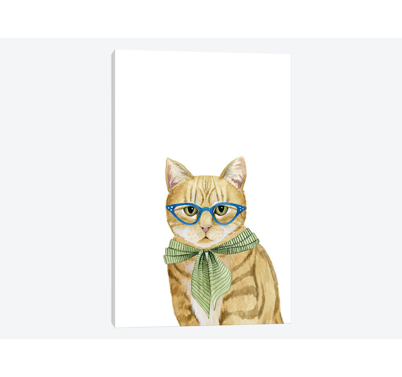 «Cool Cat IV», impression sur toile, H 18 po x l 12 po x P 1,5 po, Pas de tapis, Toile tendue