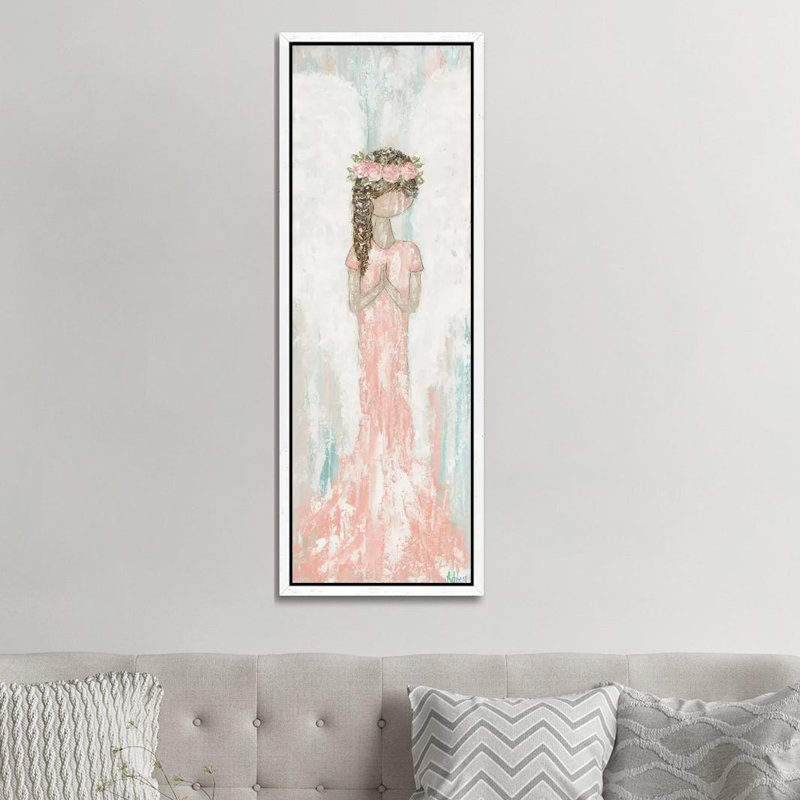 Praying Angel by Ashley Bradley - Panoramic Print on Canvas, 152.4 cm H x 50.8 cm W, White Framed