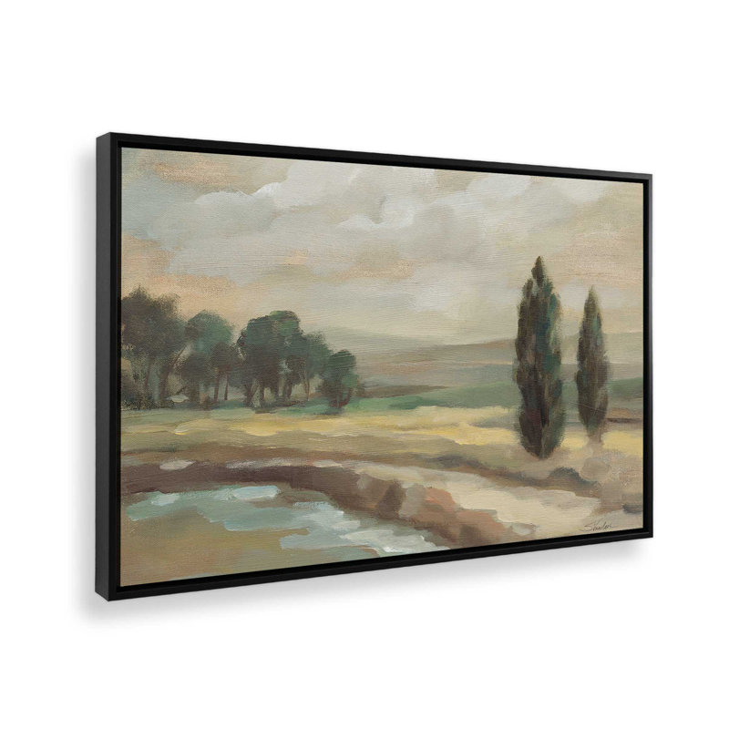 «By the River Crop» par Sylvia Vassileva, reproduction d'art sur toile, H 12 po x l 16 po, Cadre flottant, Noir