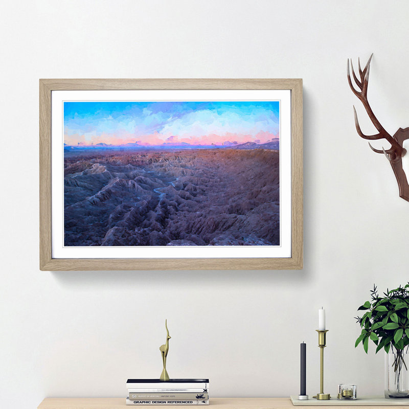 Anza-Borrego Desert California in Abstract - Picture Frame Graphic Art Print, 62cm H x 87cm W x 2cm D, Oak Framed