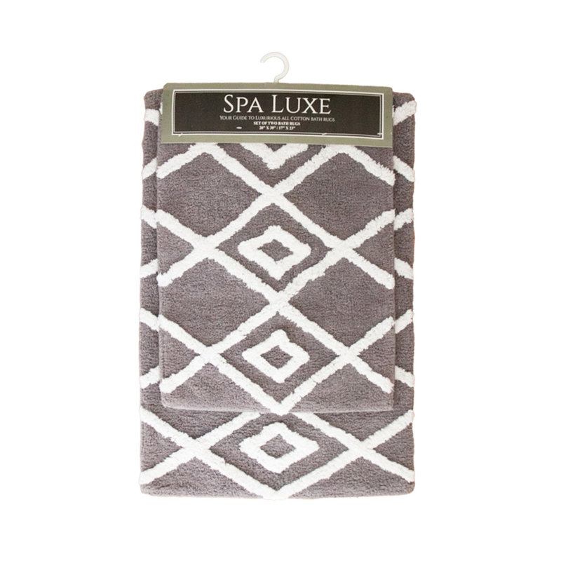 Tapis pour salle de bain Jalien, Gris acier