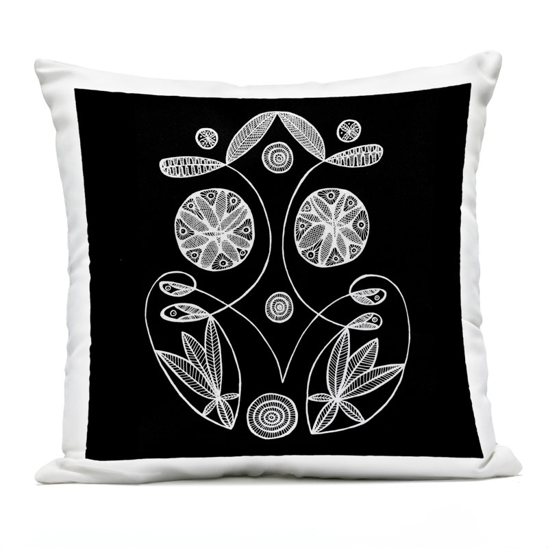 Coussin extérieur Swirling Elementals, 18 pi x 7 po x 18 po, Noir élémentaire tourbillonnant noir