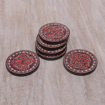 Wood 6 Piece Coaster Set