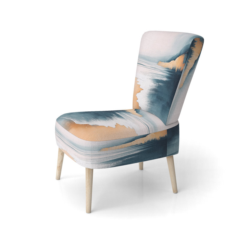 Chaise d'appoint Coastal - Chaise d'appoint bleu et blanc Coastal Sands, Side Chair Armless