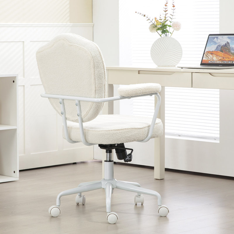 Mignon fauteuil de bureau personnel, Blanc, crème
