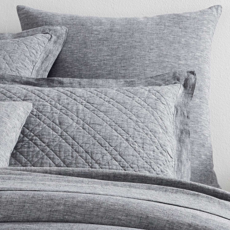 Lush Linen Black Sham, Euro