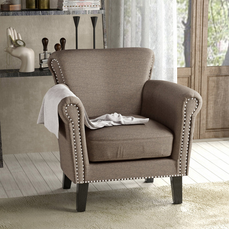 Chaise d'appoint simple, chaise rembourrée d'intérieur, Café clair