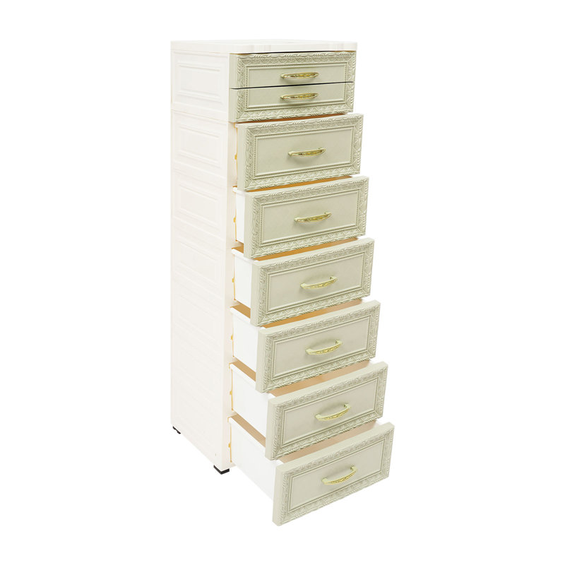 Storage Cabinet, Storage Organizer With Drawers And Wheels, Green