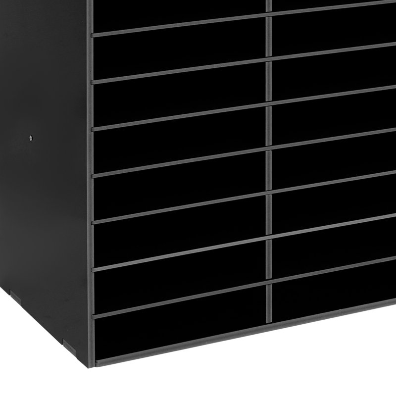 Rangement à 48 compartiments pour classeur en papier avec 16 tablettes pour la maison, Noir
