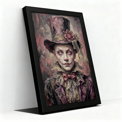 Impression sur toile stylisée «Mad Hatter» en mauve et rose