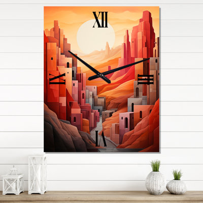 Horloge murale abstraite Canyon Desert Storm III - Canyon