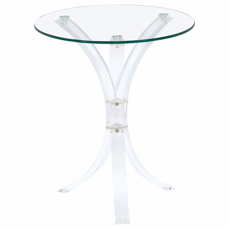 Table d'appoint en acrylique transparent