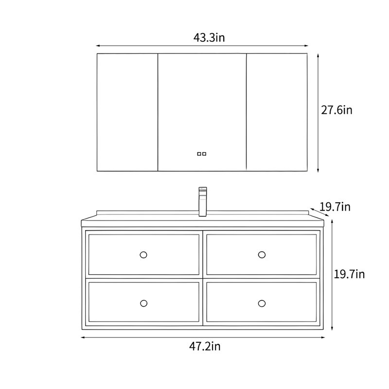 American style vintage bathroom cabinet