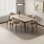 Rectangular Stone Slab Solid Wood Dining Table