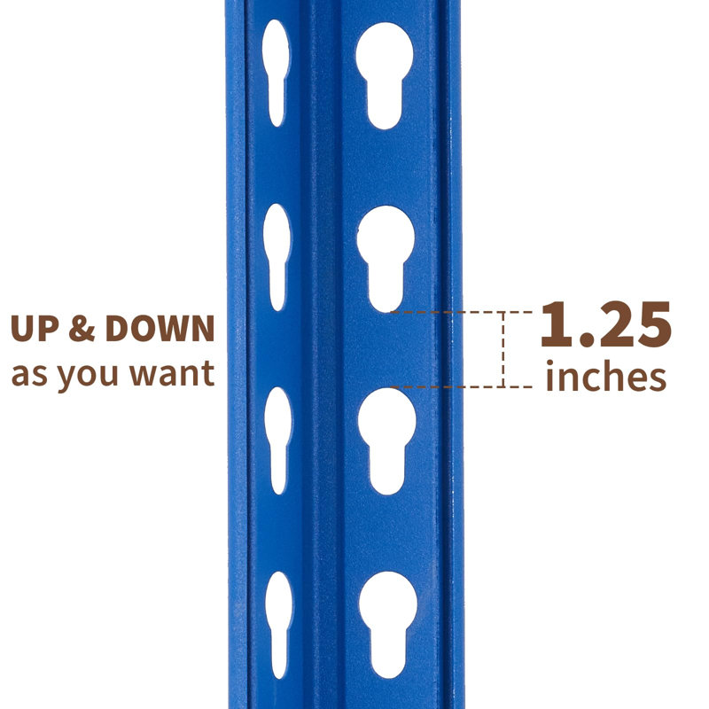 Étagère de rangement robuste à 5 niveaux pour garage, support réglable en métal, capacité de 2 500 lb, 48 po x 18 po x 72 po