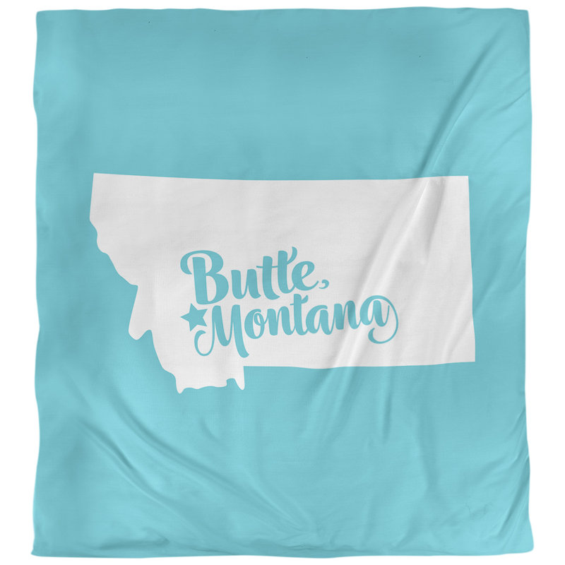 Housse de couette butte montana, Housse de couette pour grand lit, Bleu sarcelle, Microfibre