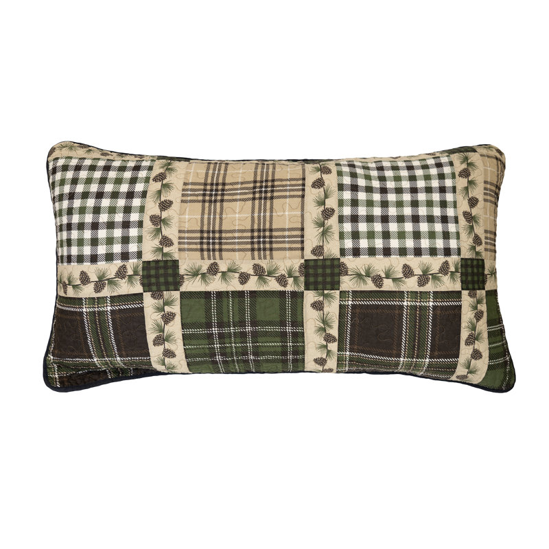 Donna Sharp Pine Patch 3PC King Pieced Cotton Rustic Quilt Set, King Quilt + 2 King Shams