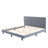 King Size Platform Bed Frame, Upholstered Tufted Headboard with Solid Wood Slats Support, Light Gray