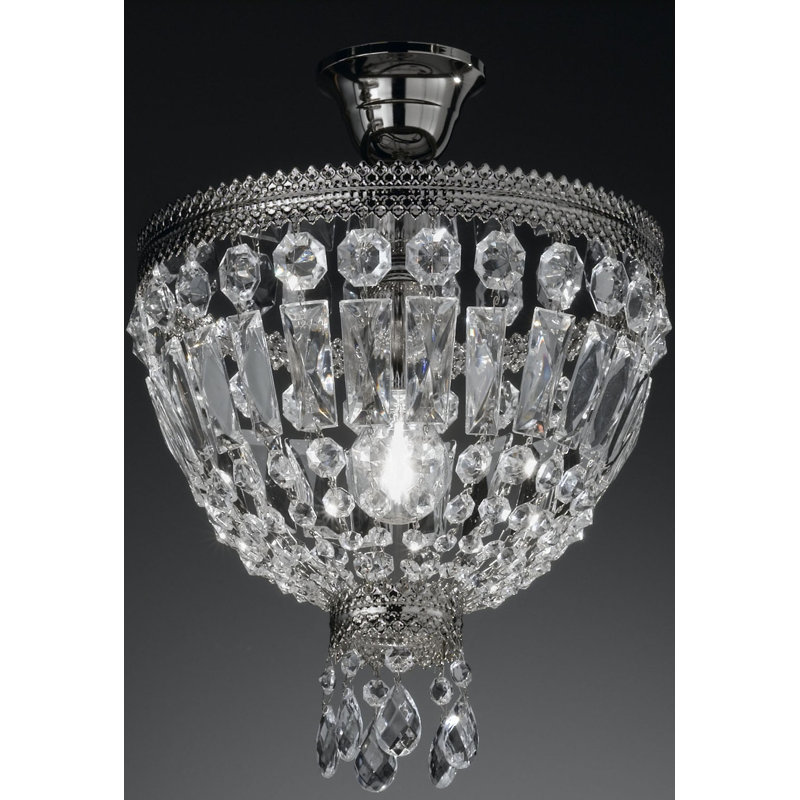 Cupola Iron Semi Flush Mount, Nickel